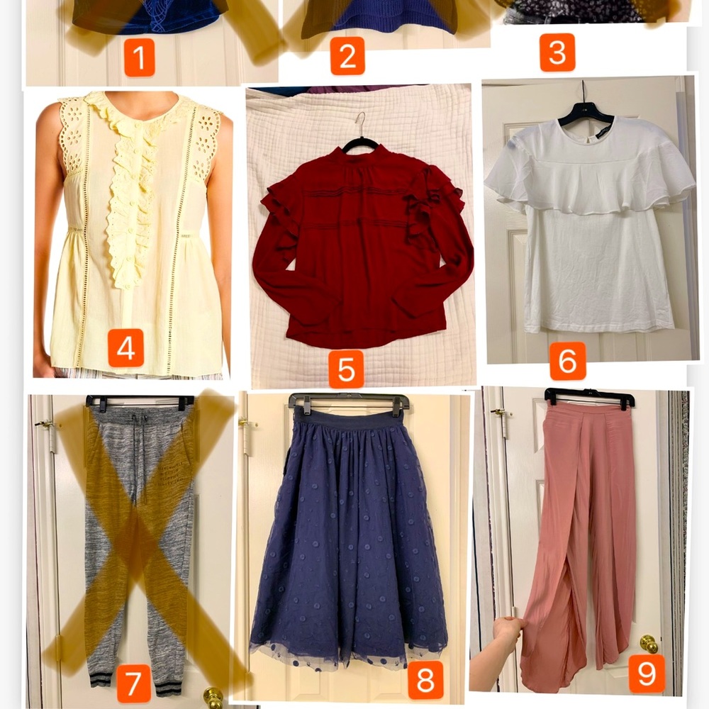 5 piece clothes bundled tops, pants and skirts
